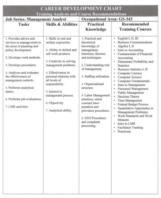 Management Analyst Chart
